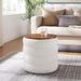 Modway Mezzo Round Boucle Fabric Storage Ottoman - Close-Up
