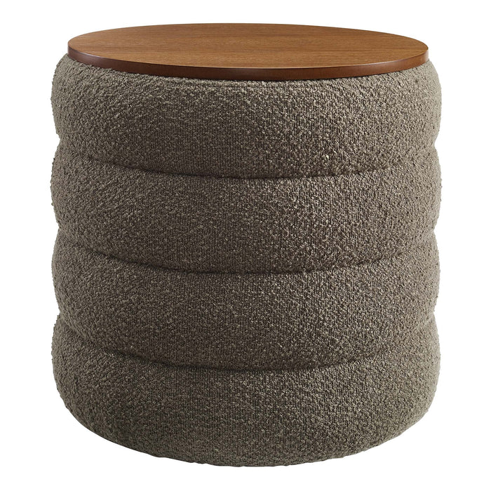 Modway Mezzo Round Boucle Fabric Storage Ottoman - View 17