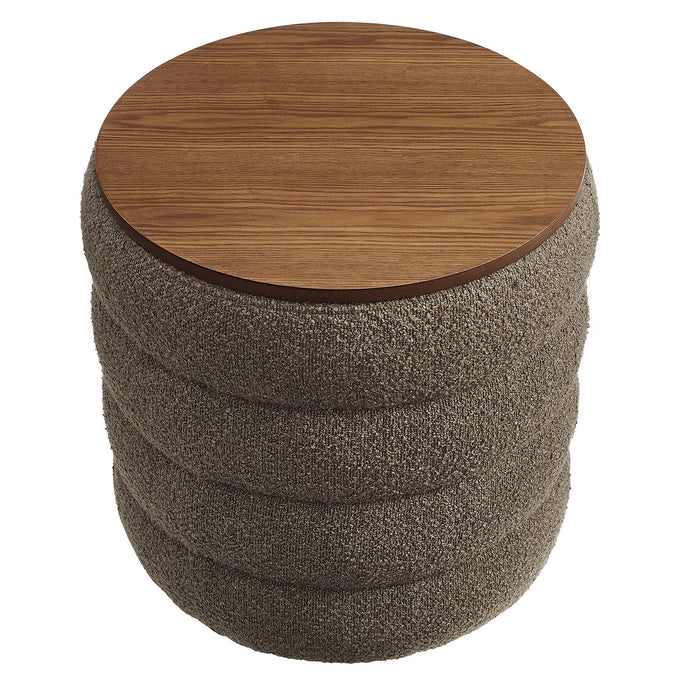 Modway Mezzo Round Boucle Fabric Storage Ottoman - View 14