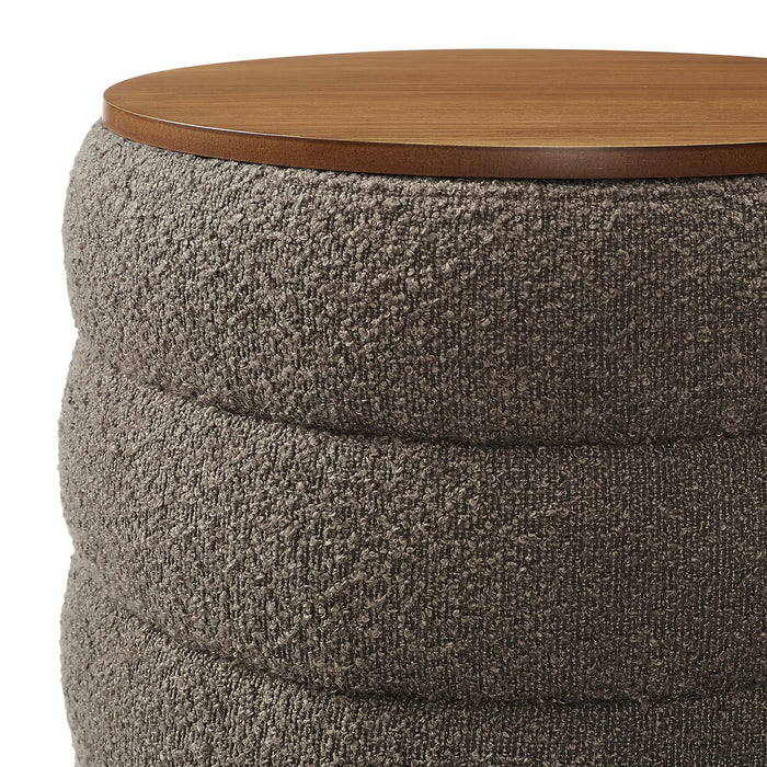 Modway Mezzo Round Boucle Fabric Storage Ottoman - View 16