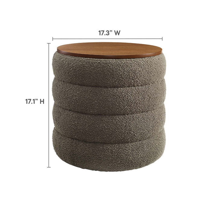 Modway Mezzo Round Boucle Fabric Storage Ottoman - View 11