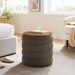 Modway Mezzo Round Boucle Fabric Storage Ottoman - View 9