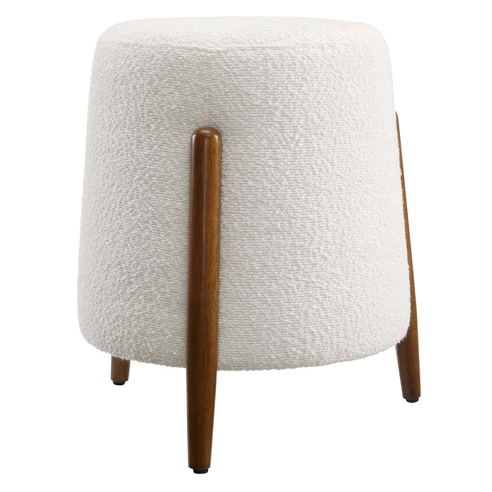 Modway Riven Upholstered Boucle Fabric Ottoman Living Room Furniture - Dimensions