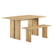 Amistad 60" Wood Dining Table and Bench Set - alternate angle view