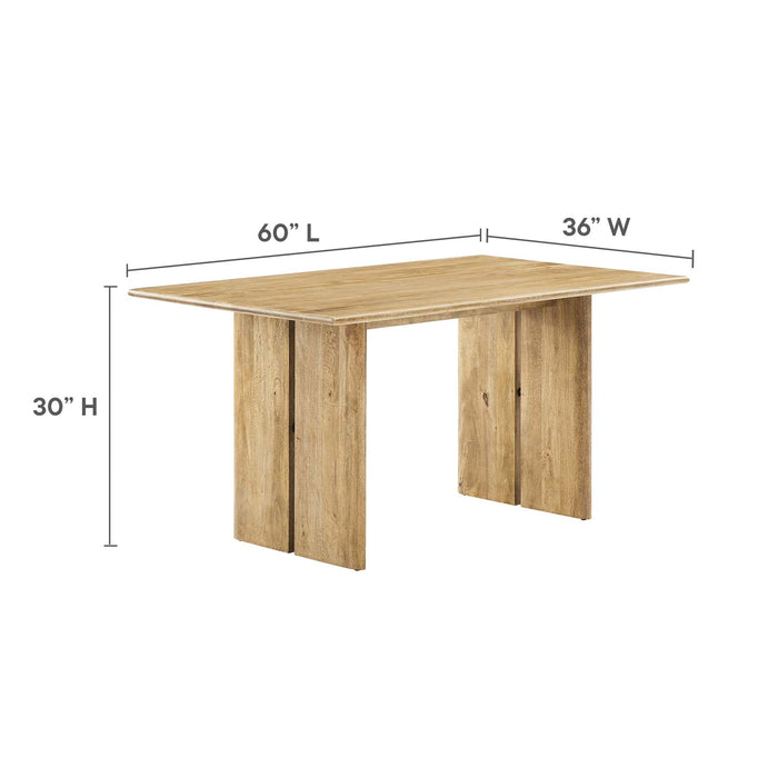 Amistad 60" Wood Dining Table and Bench Set - in lifestyle setting