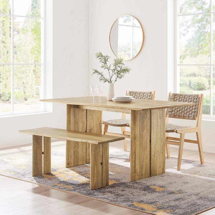 Amistad 60" Wood Dining Table and Bench Set - Modway \kitchen & dining\dining sets