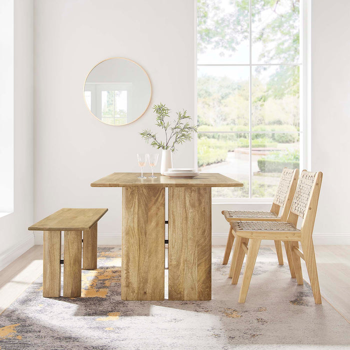 Amistad 60" Wood Dining Table and Bench Set - view 6