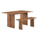 Amistad 60" Wood Dining Table and Bench Set - view 8
