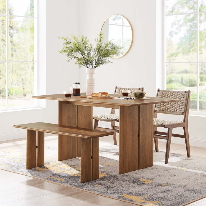 Amistad 60" Wood Dining Table and Bench Set - view 7