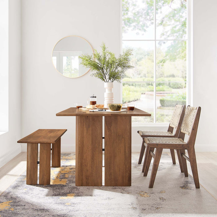 Amistad 60" Wood Dining Table and Bench Set - view 12