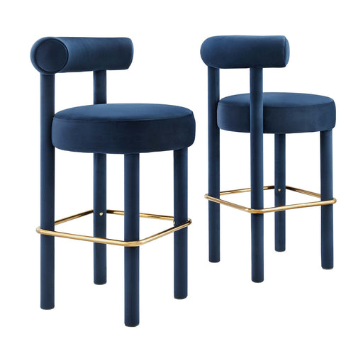 Modway Toulouse Performance Velvet Bar Stool Set of 2 Living Room Furniture - View 21