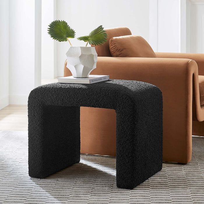 Modway Simba Boucle Fabric Waterfall Stool Living Room Furniture - Lifestyle View