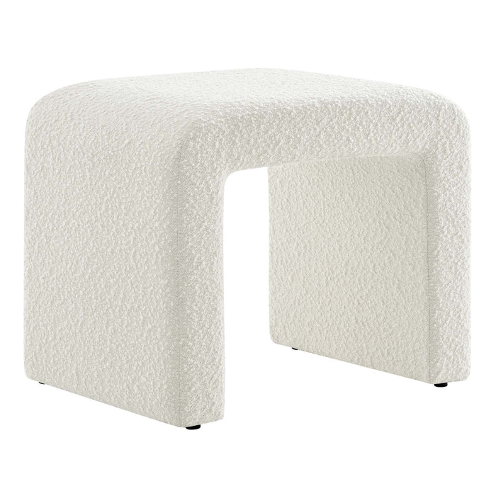Modway Simba Boucle Fabric Waterfall Stool Living Room Furniture in Black