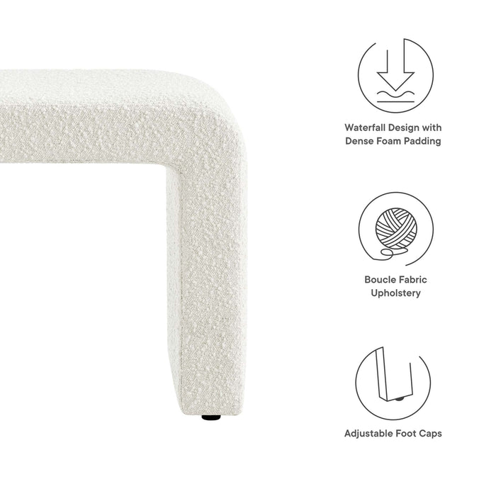 Modway Simba Boucle Fabric Waterfall Stool Living Room Furniture - View 11