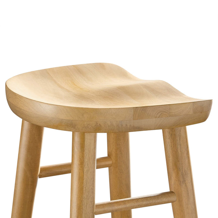 Saville Backless Wood Bar Stools - Set of 2