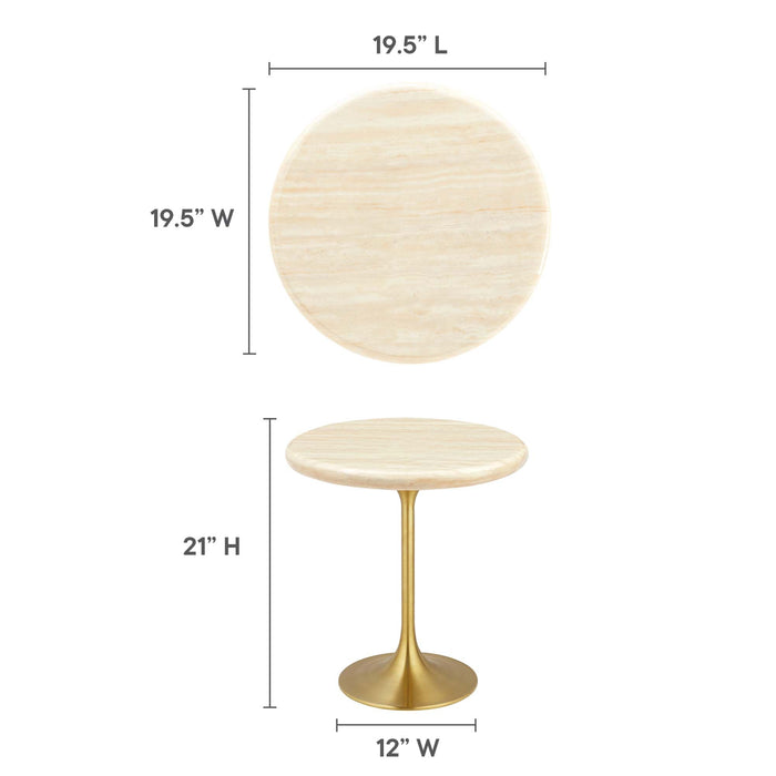 Modway Lippa Round Artificial Travertine Side Table Living Room Furniture - View 11