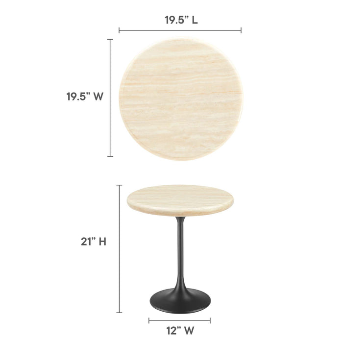 Modway Lippa Round Artificial Travertine Side Table Living Room Furniture - View 18
