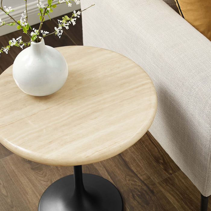 Modway Lippa Round Artificial Travertine Side Table Living Room Furniture - View 19