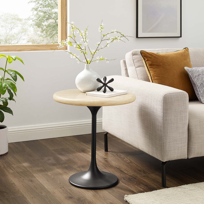 Modway Lippa Round Artificial Travertine Side Table Living Room Furniture - View 15
