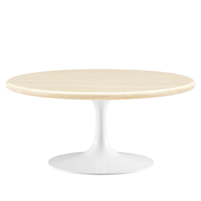 Lippa Round Artificial Travertine Coffee Table
