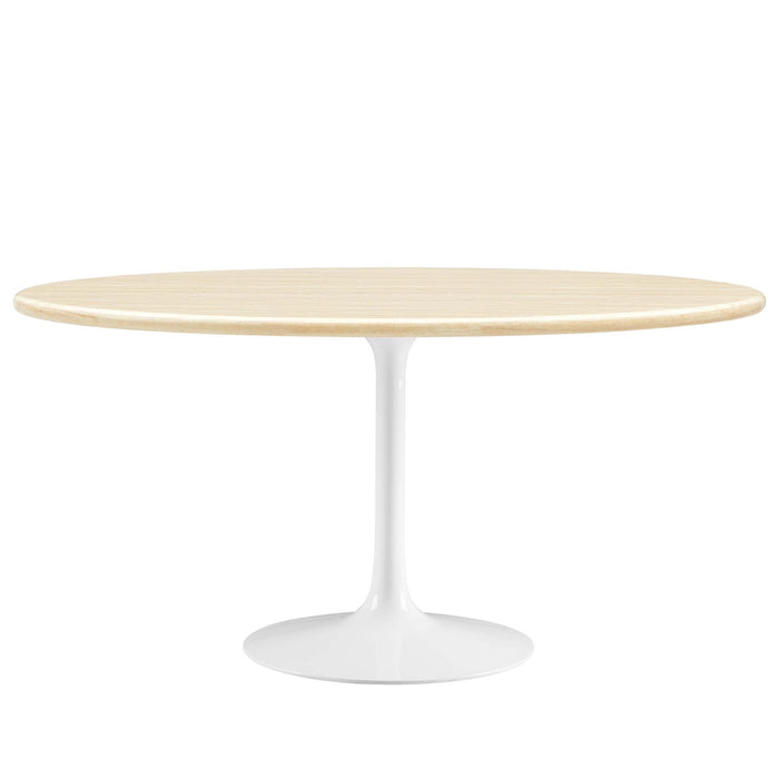 Lippa Oval Artificial Travertine Dining Table