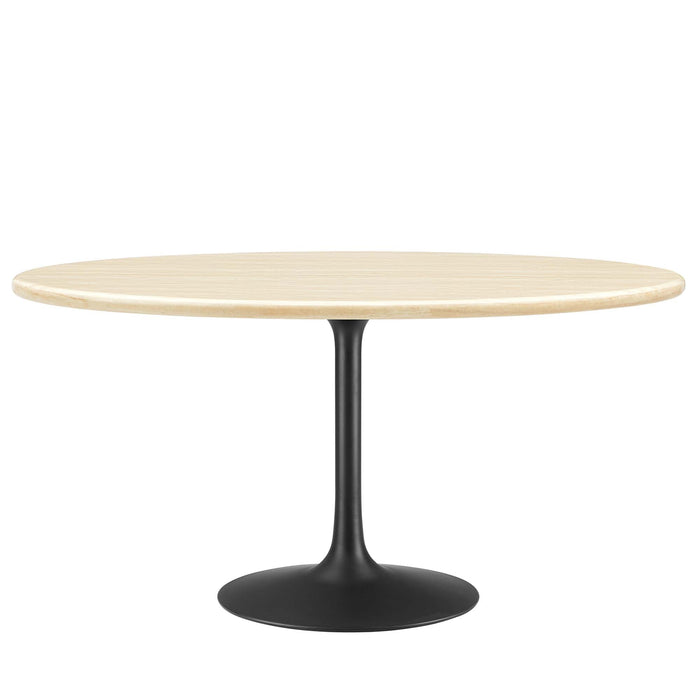 Lippa Oval Artificial Travertine Dining Table