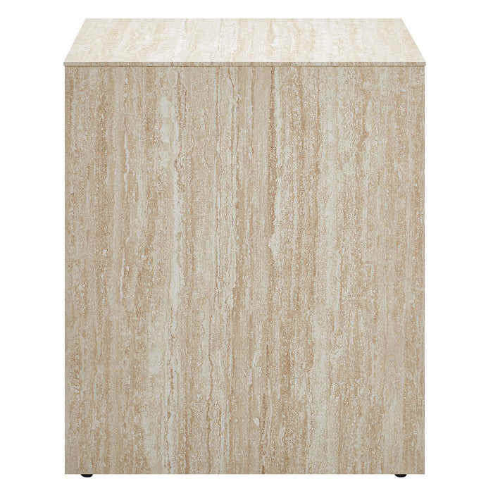 Modway Mirella Faux Travertine Side Table Living Room Furniture - Installation View