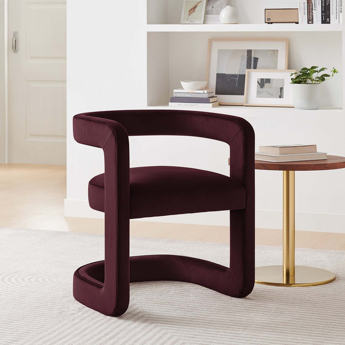 Winslow  Barrel Performance Velvet Dining Chair