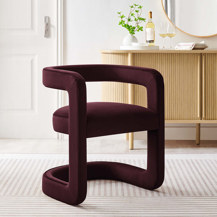 Winslow  Barrel Performance Velvet Dining Chair