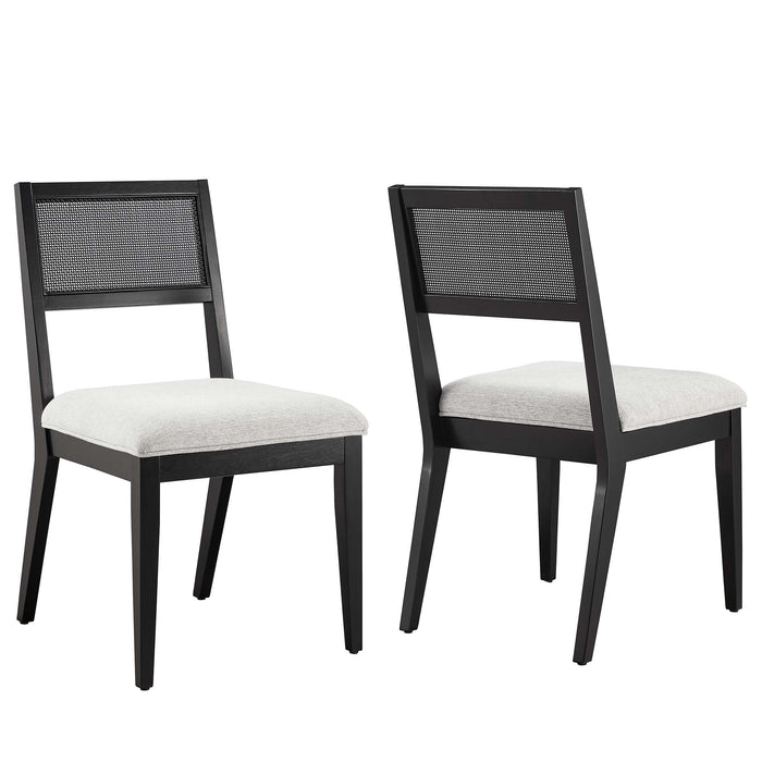 Nimba  Rattan Fabric Dining Chairs Set of 2