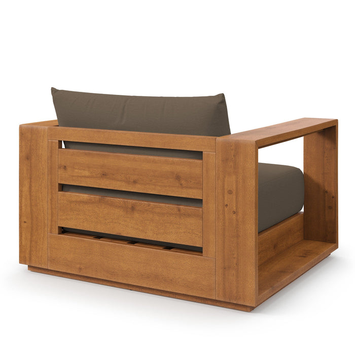 Modway Tahoe Outdoor Patio Acacia Wood Chair Living Room Furniture - Dimensions
