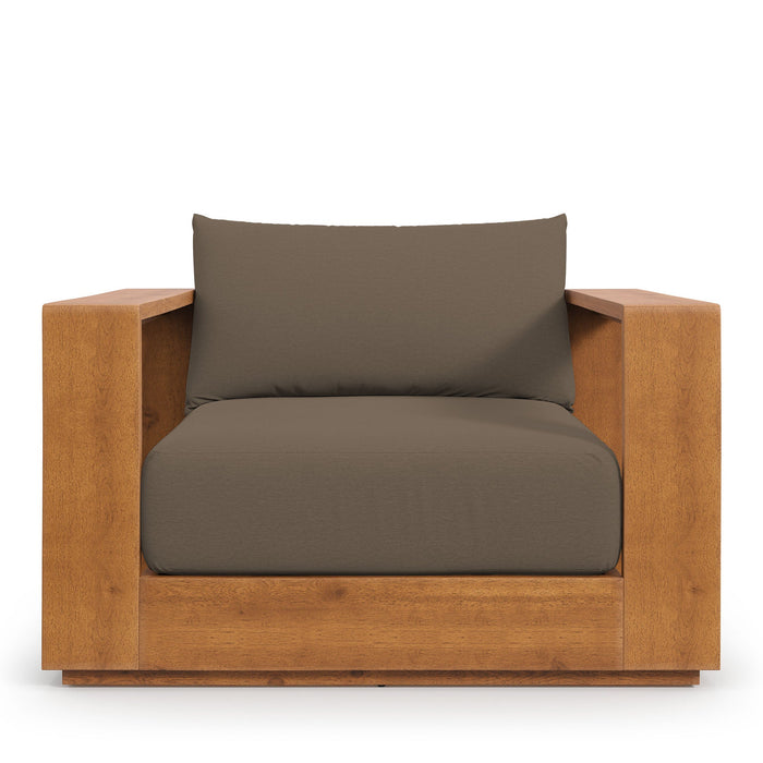 Modway Tahoe Outdoor Patio Acacia Wood Chair Living Room Furniture - Installation View