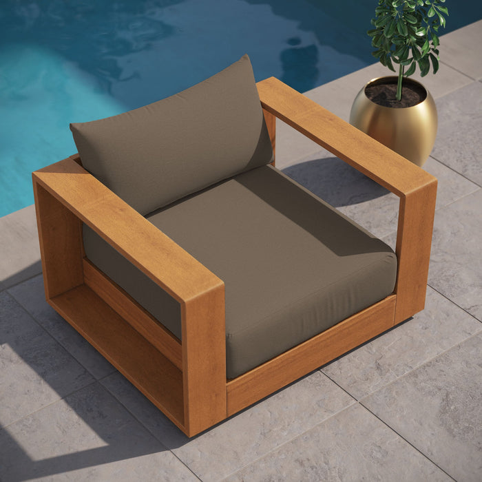 Modway Tahoe Outdoor Patio Acacia Wood Chair Living Room Furniture - Lifestyle View