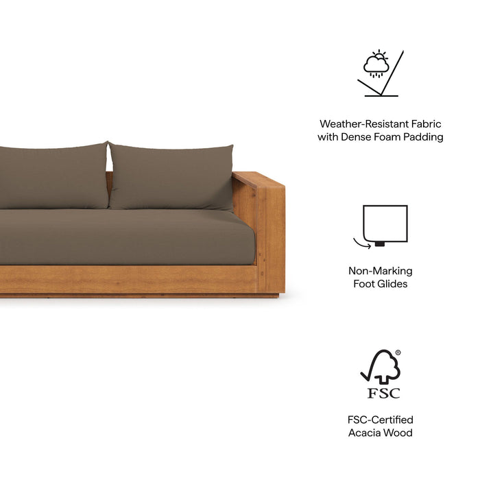 Tahoe Outdoor Patio Acacia Wood Sofa