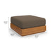 Modway Tahoe Outdoor Patio Acacia Wood Ottoman Living Room Furniture - Close-Up