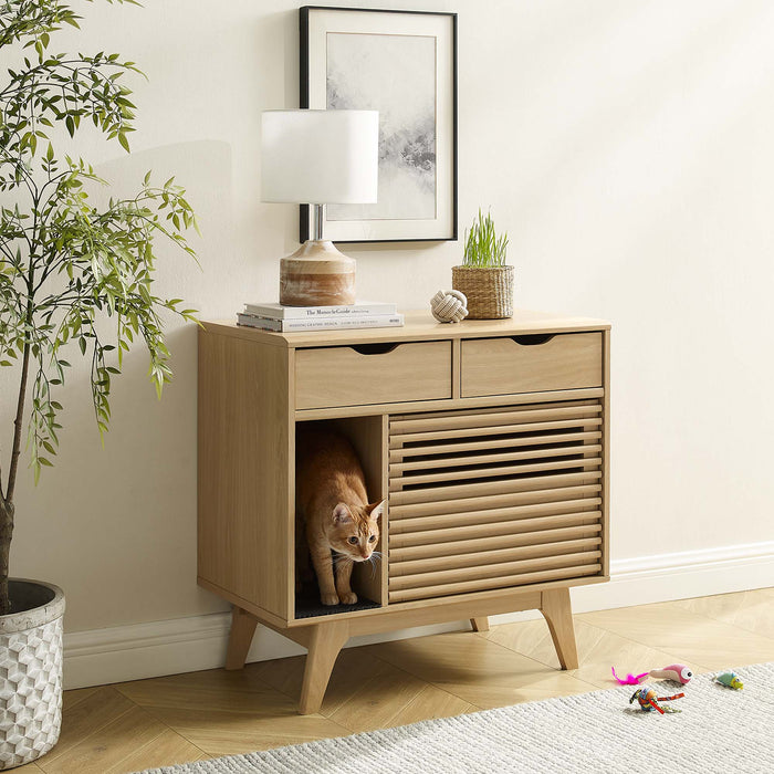 Modway Render Cat Cabinet Storage Shelf - Dimensions
