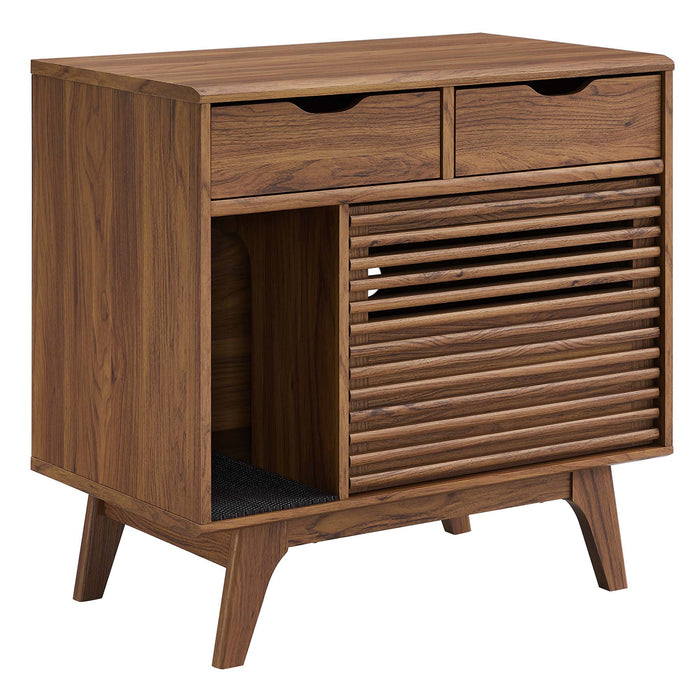 Modway Render Cat Cabinet Storage Shelf in Brown