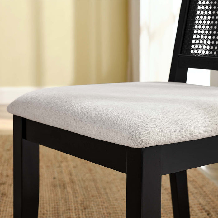 Arlo Faux Rattan and Wood Dining Side Chairs - Set of 2