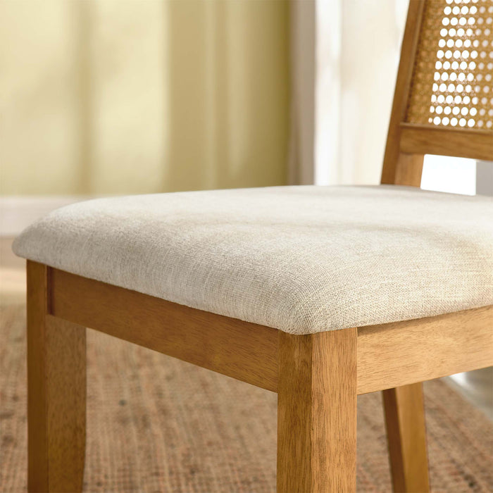 Arlo Faux Rattan and Wood Dining Side Chairs - Set of 2