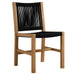 Vienna Outdoor Patio Teak and Rope Armless Dining Chairs Set of 2 Natural Black