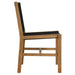 Vienna Outdoor Patio Teak and Rope Armless Dining Chairs Set of 2 Natural Black