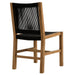 Vienna Outdoor Patio Teak and Rope Armless Dining Chairs Set of 2 Natural Black
