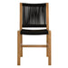 Vienna Outdoor Patio Teak and Rope Armless Dining Chairs Set of 2 Natural Black