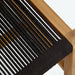 Vienna Outdoor Patio Teak and Rope Armless Dining Chairs Set of 2 Natural Black