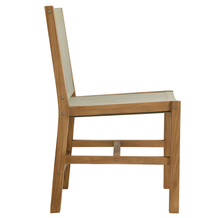 Vienna 7-Piece Outdoor Patio Teak and Rope Dining Set with Armless Chairs