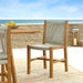 Vienna Outdoor Patio Teak and Rope Armless Dining Chairs Set of 2 Natural Natural