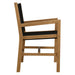 Vienna Outdoor Patio Teak and Rope Dining Armchairs Set of 2 Natural Black