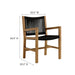 Vienna Outdoor Patio Teak and Rope Dining Armchairs Set of 2 Natural Black