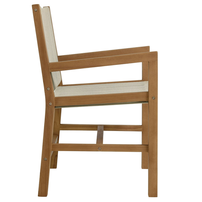 Vienna 5-Piece Outdoor Patio Teak and Rope Dining Set with Armchairs