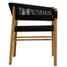 Vienna Outdoor Patio Teak and Rope Curved-Back Dining Armchairs Set of 2 Natural Black